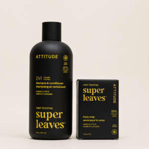 Shampoo y Acondicionador & Jabón de Cuerpo Super Leaves Men